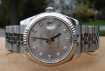 AAA Grade Rolex Datejust Diamomd Markers Stainless Steel Band with Silver Dial Copy Watch